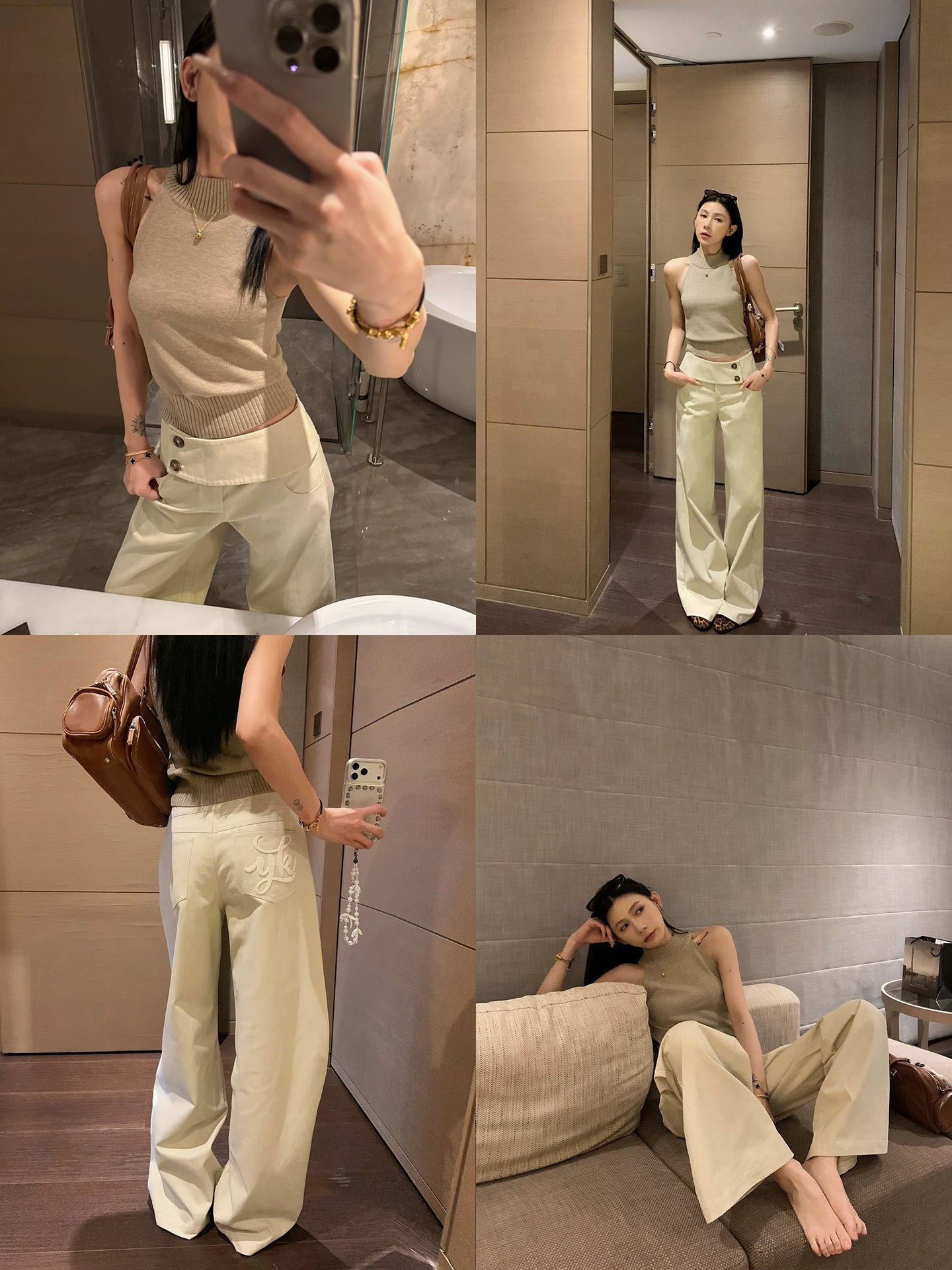 YOUNG KYLIN Straight Wide-leg Slacks