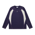 FPA Contrasting Color Splicing Loose Round Neck Long Sleeve