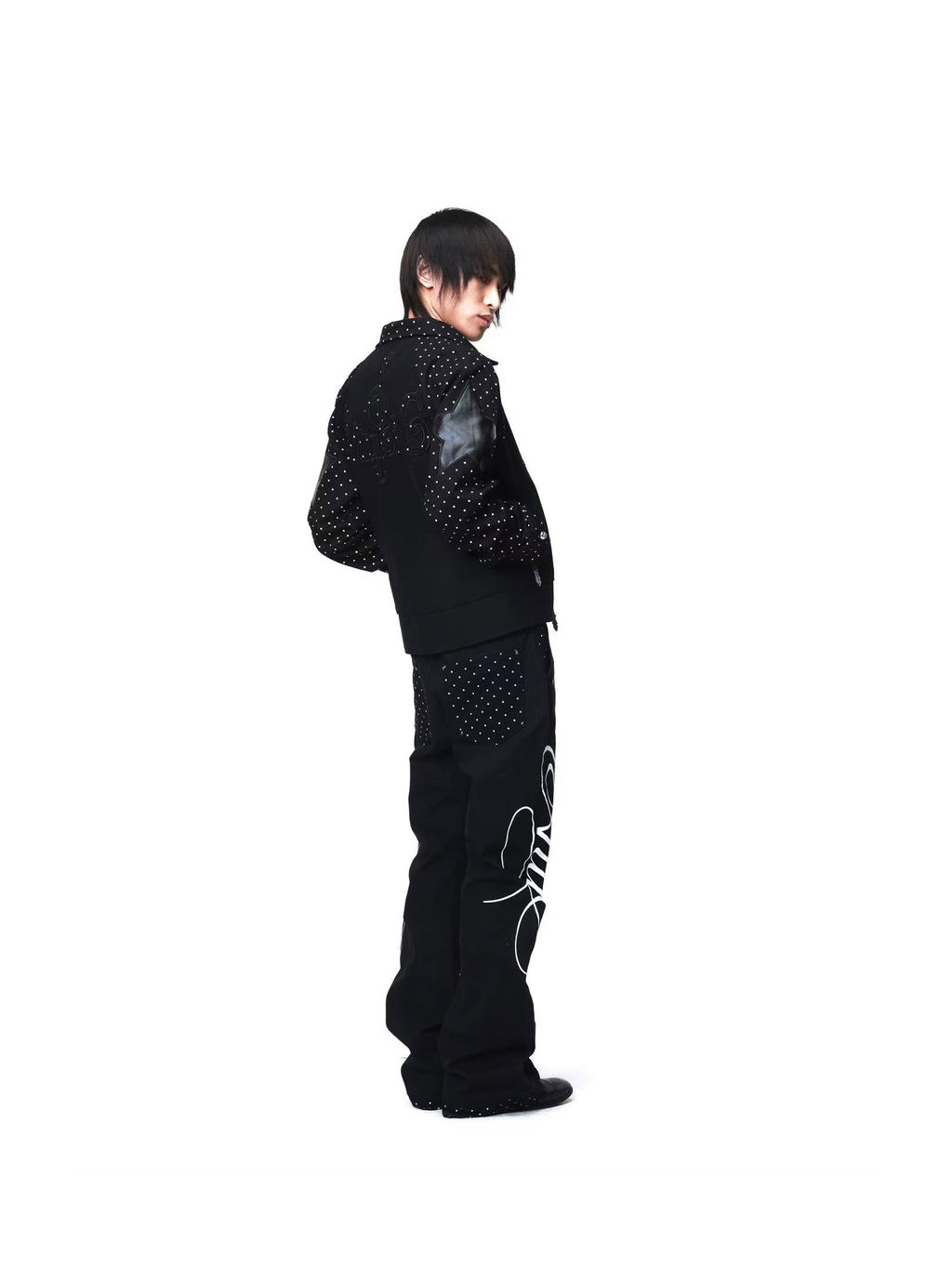 DETW Vintage Polka Dot Splicing Jeans