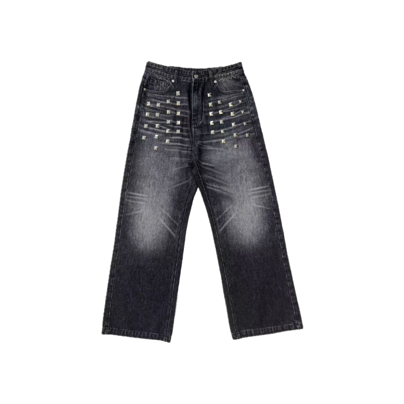 KONOOT Casual Wash Straight Loose Jeans