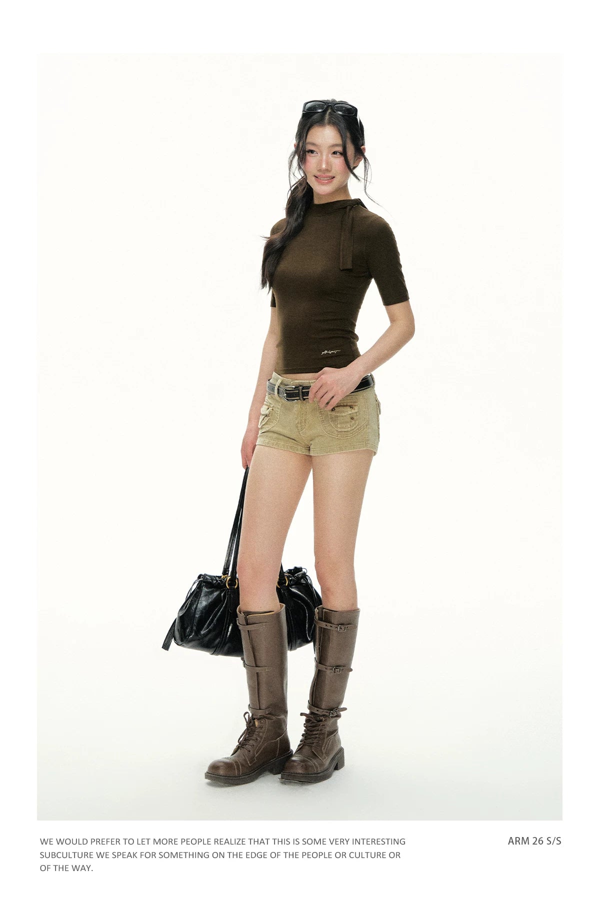 Ariseism Vintage Semi-turtleneck Tie Slim Tee