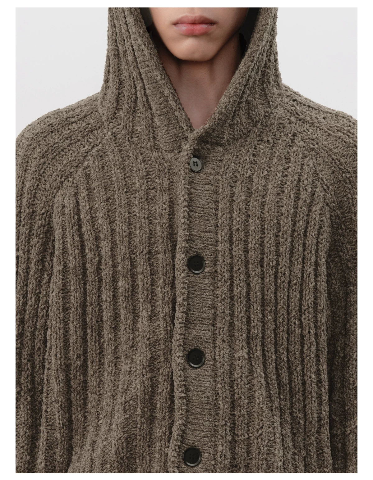 JCAESAR STUDIO Thick Pit Strip Knitted Hooded Sweater