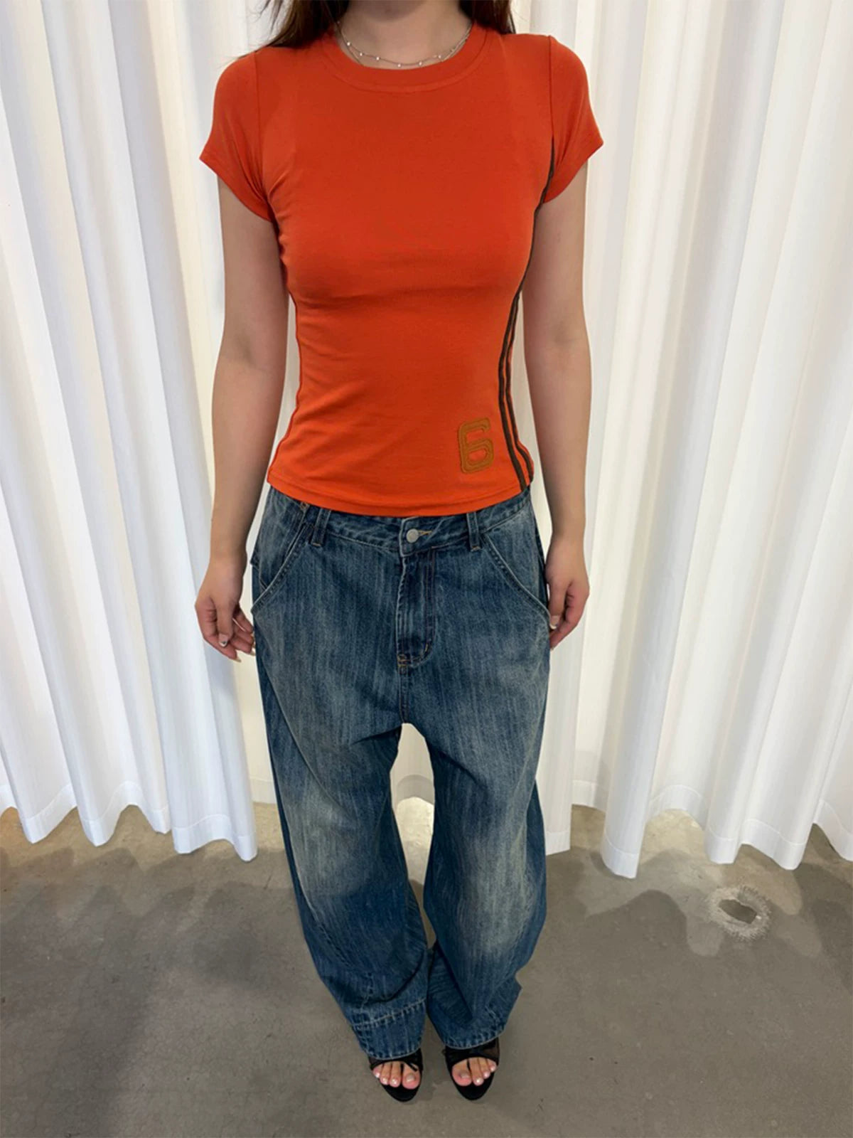 InsGale Retro Digital Patch Slim Tee