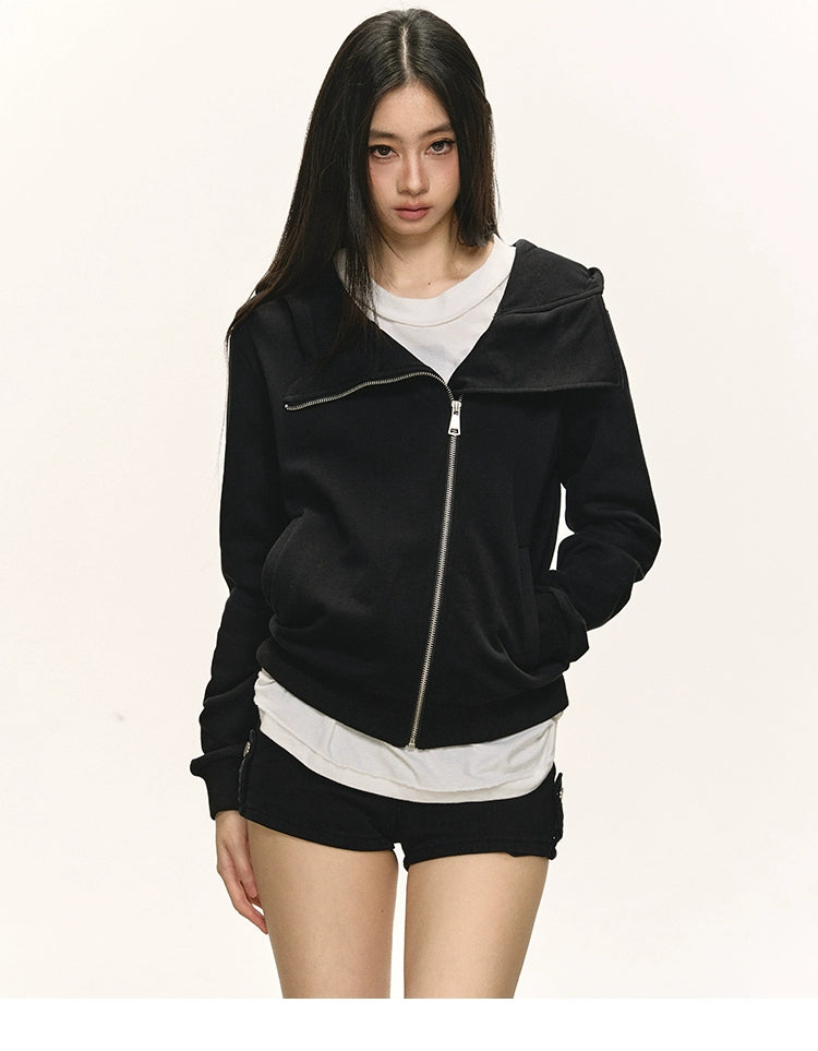 Anna Aneae Irregular Unique Zipper Short Casual Jacket