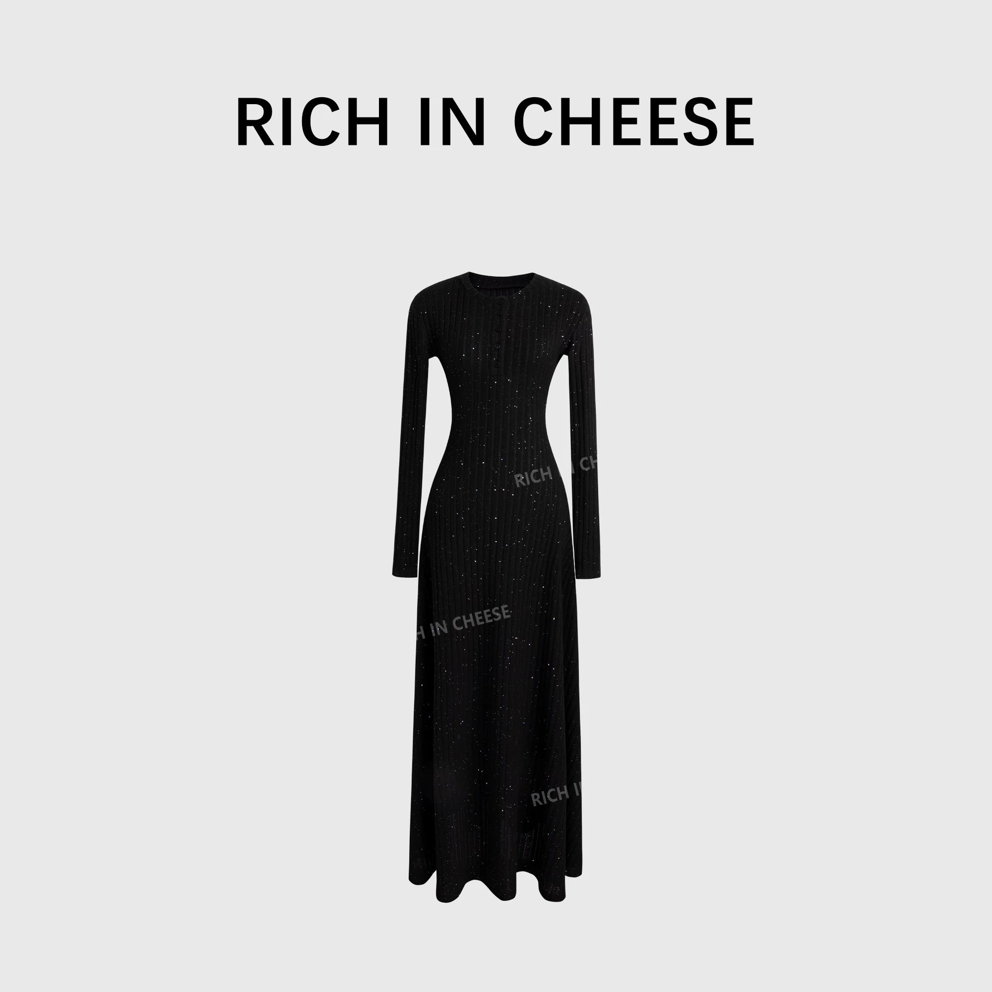 RICH IN CHEESE  Knitted Waist Dress