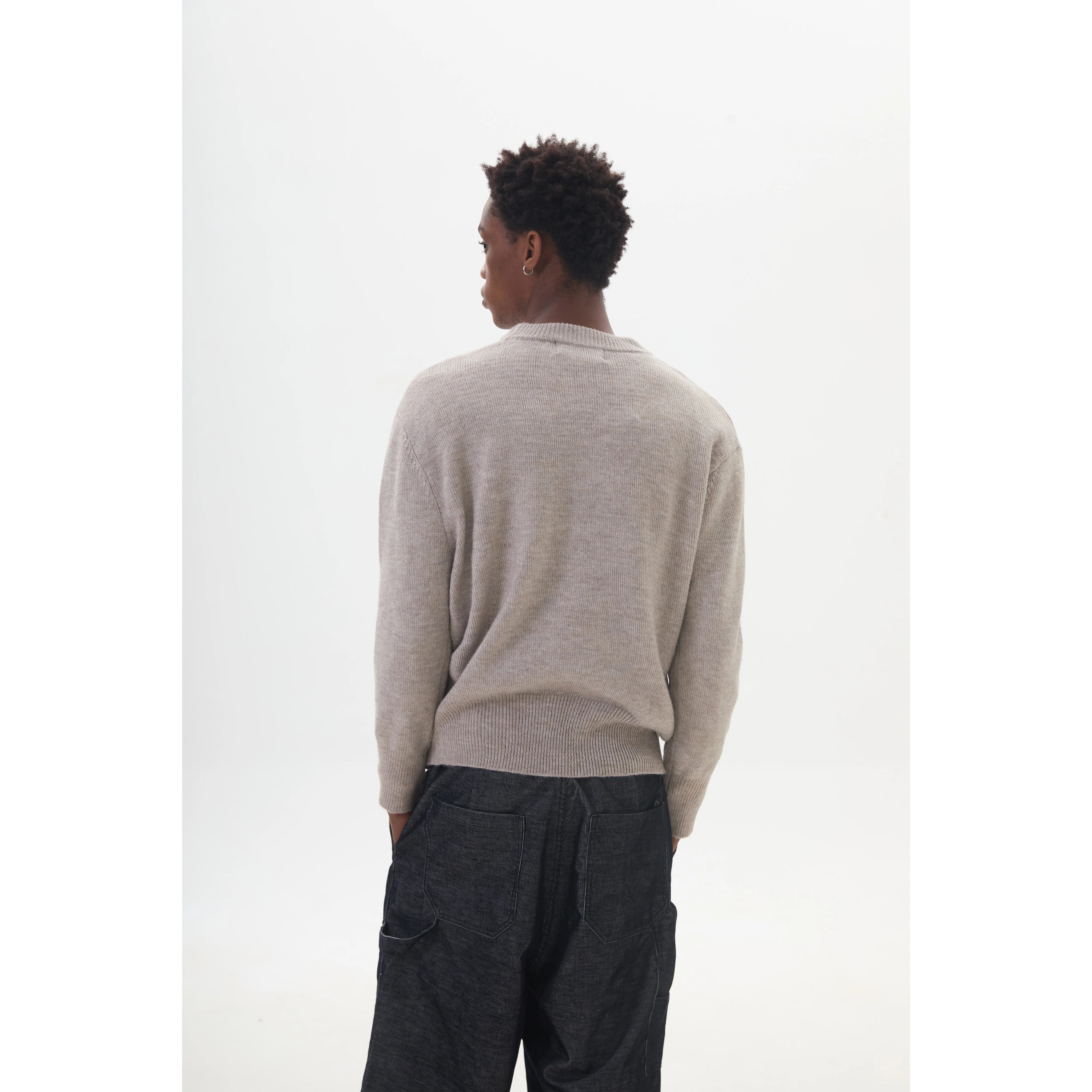 Anniehall Neckline Long Thread Sweater Knitted Sweater