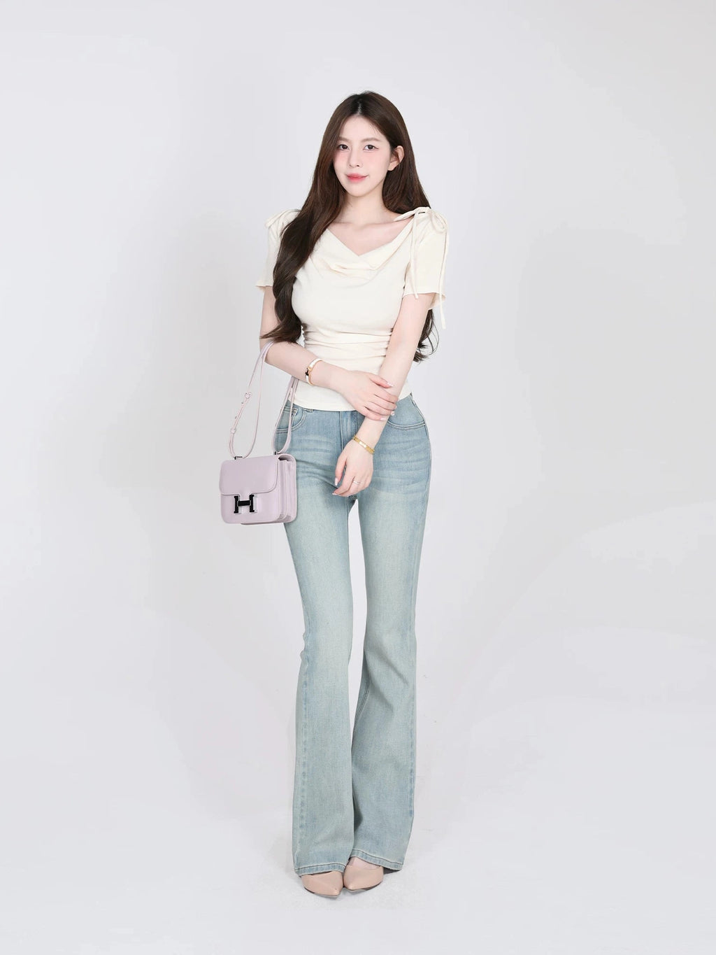 RICH IN CHEESE Vintage Low-rise Stretch Jeans
