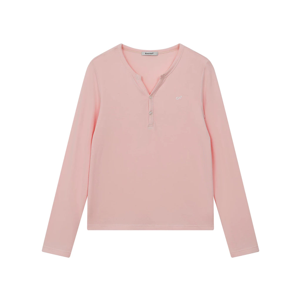 FUNKYFUN Comfortable Soft Waxy Embroidery Slightly Wide Long Sleeves