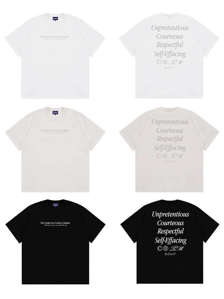 Loopsoon Front and Rear Multi-line Alphabet Printed Tee