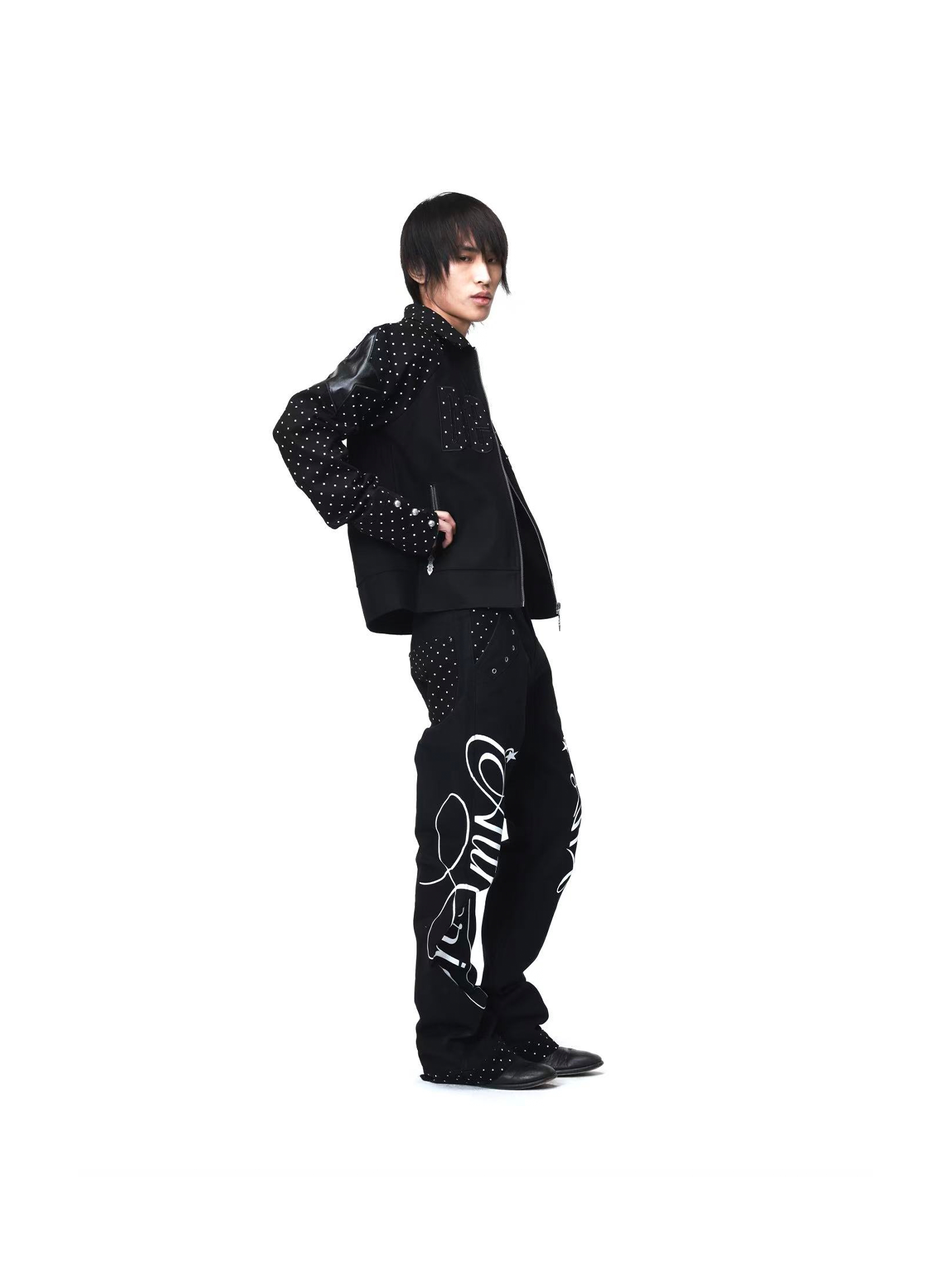 DETW Vintage Polka Dot Splicing Jeans