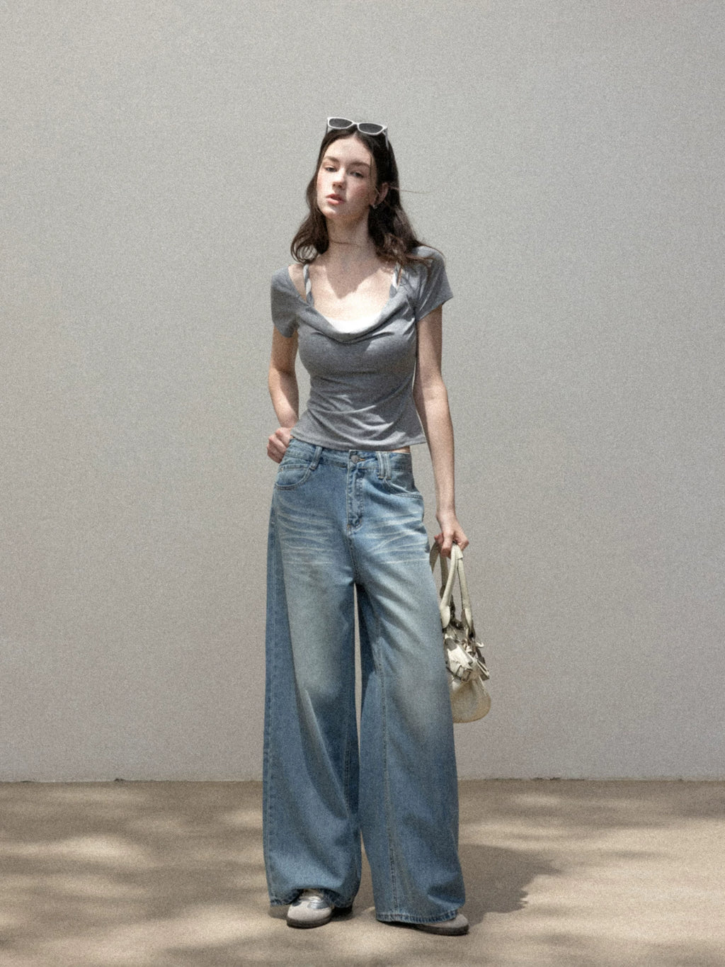 Cantonstory Vintage High Waist Wide Leg Jeans