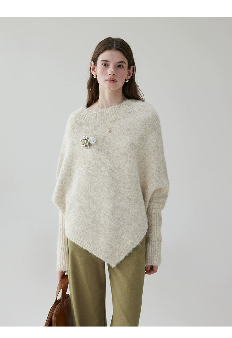 VOOE Irregular One-word Slanted Shoulder Lazy Sweater
