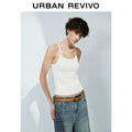 URBAN REVIVO Casual Basic Versatile Solid Color Slim-fit Vest