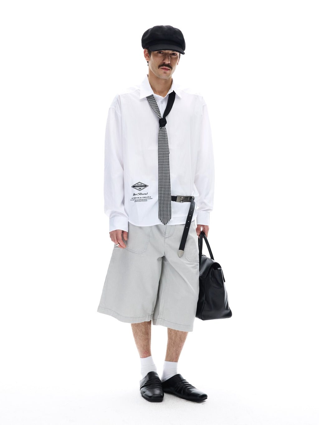 MADWITCH Light Luxury Alphabet Embroidered Plaid Shirt