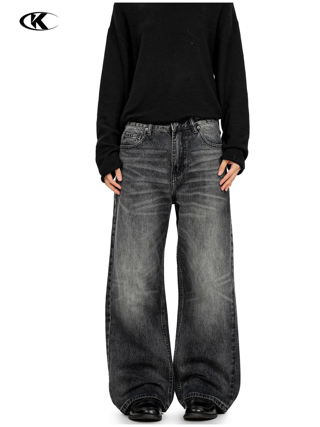 11KN Straight Loose Wide-leg Floor Pants