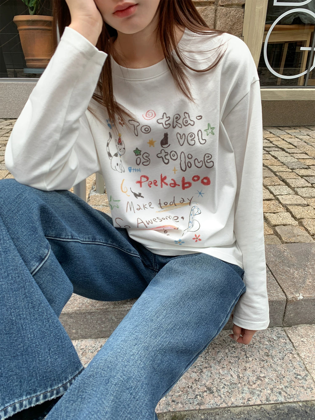 Kano Fun Print Loose Long Sleeve