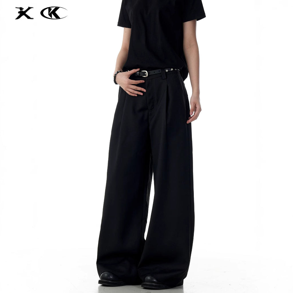 11KN Straight Drape Wide-leg Loose and Simple Casual Trousers