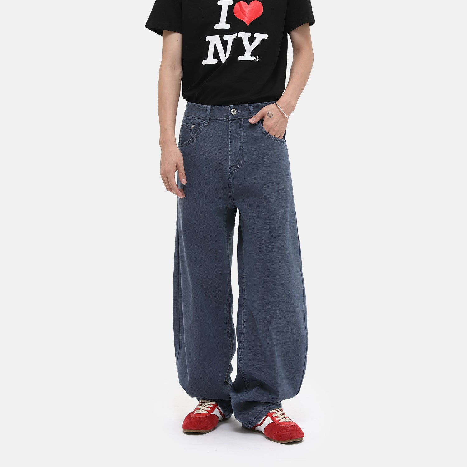 MTLCLOTHES Versatile Drape Floor Wash Jeans