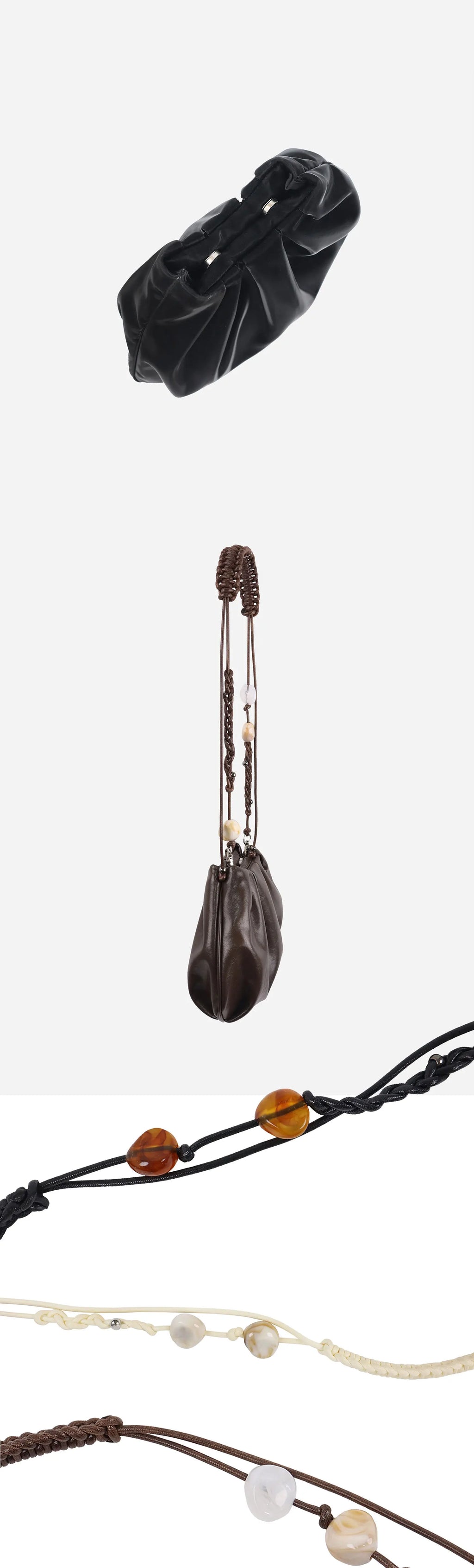 Heelwood Beaded Pleated Messenger Bag