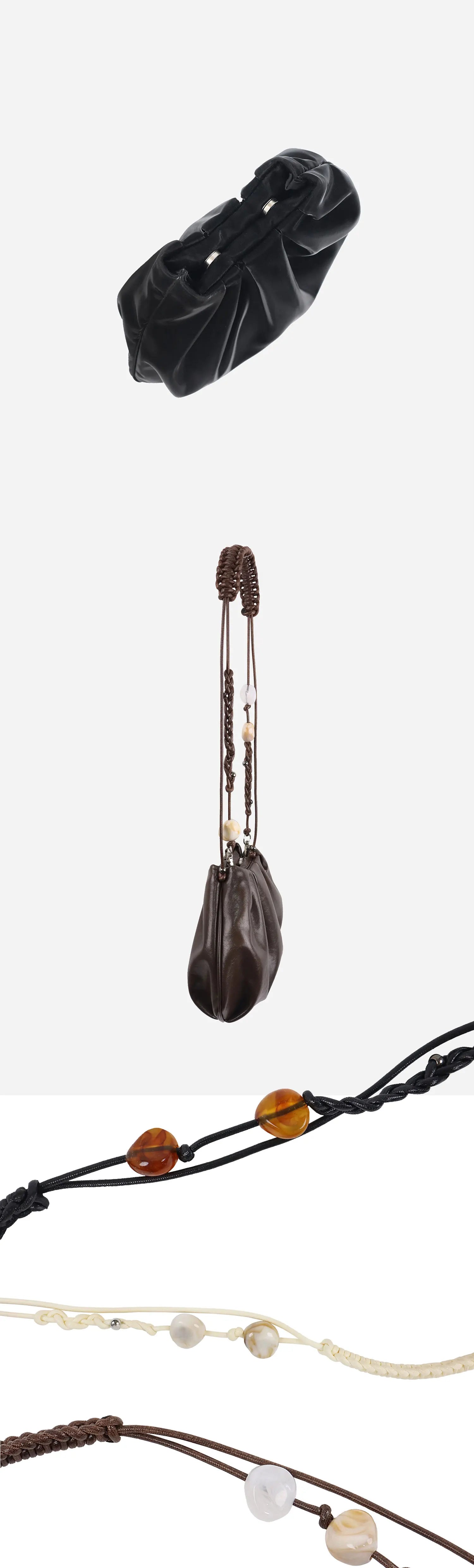 Heelwood Beaded Pleated Messenger Bag