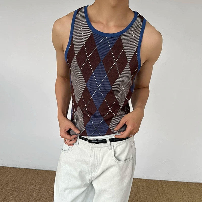 Chein Niche Premium Rhombus Woolen Vest