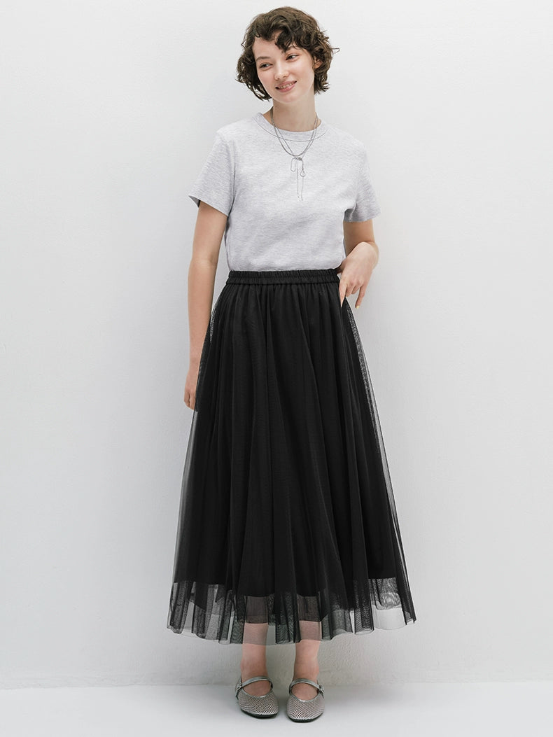 GU Round Neck Loose Casual Tee