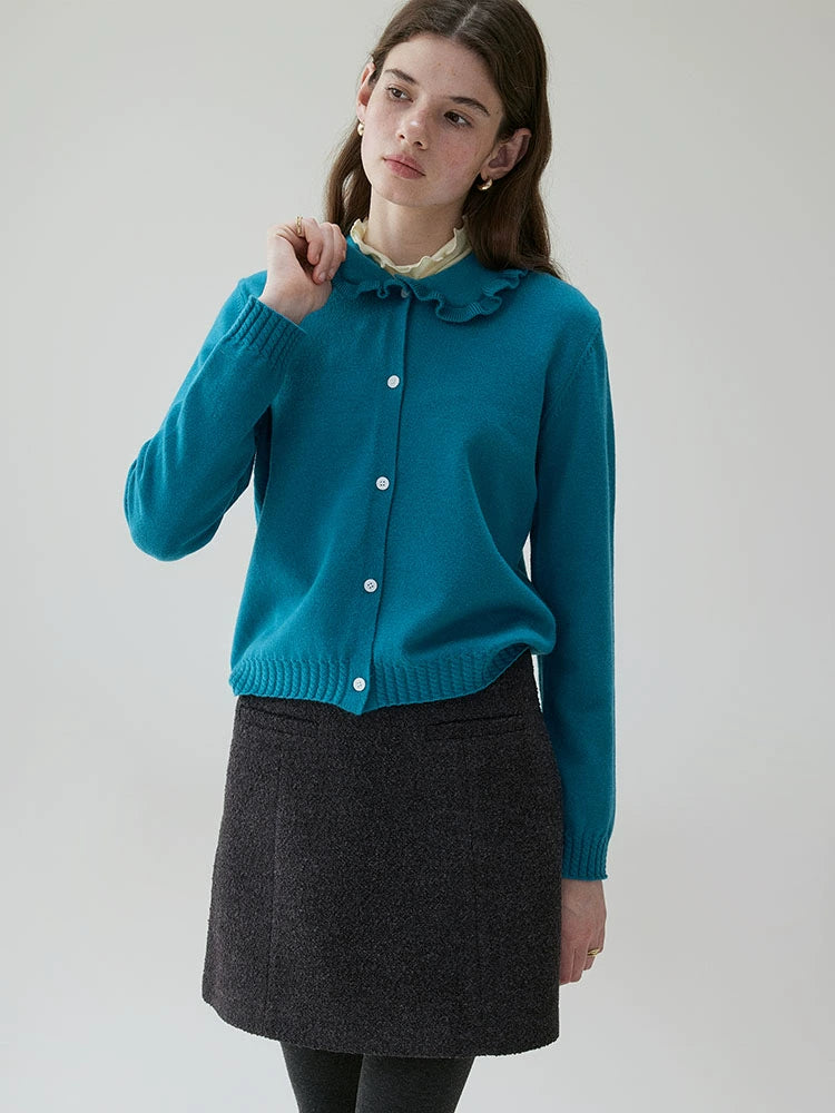 VOOE Doll Collar Lace Versatile Knitted Sweater