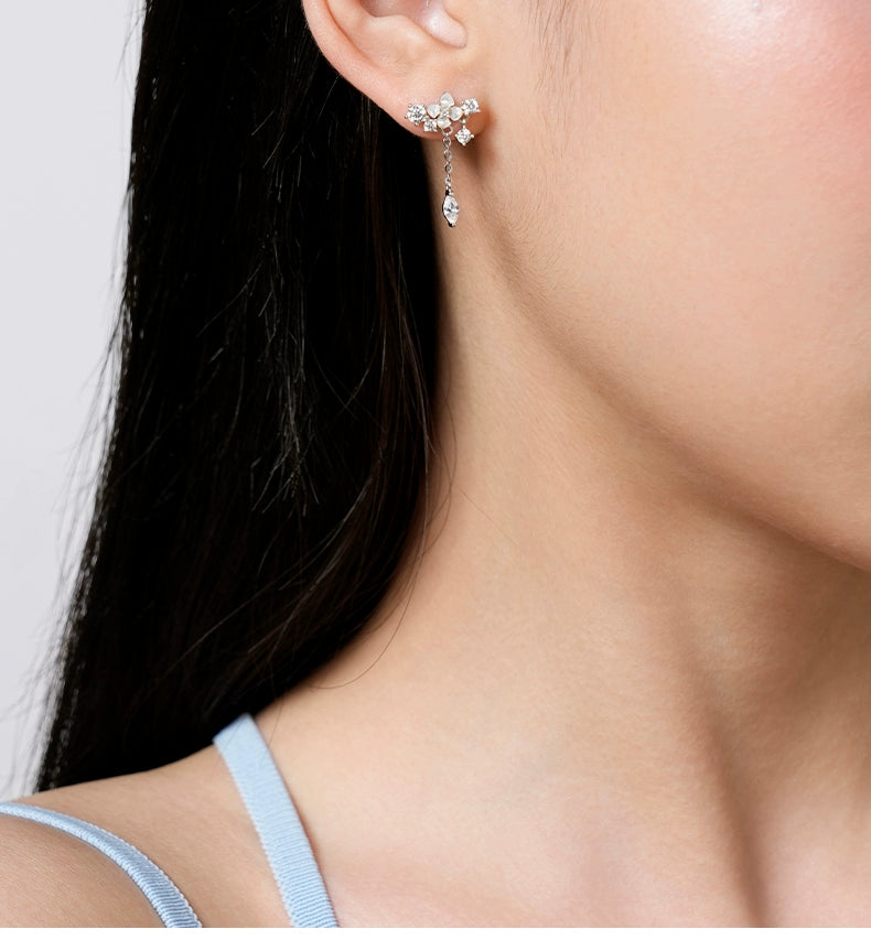 KADER Lilac Fringed Stud Earrings