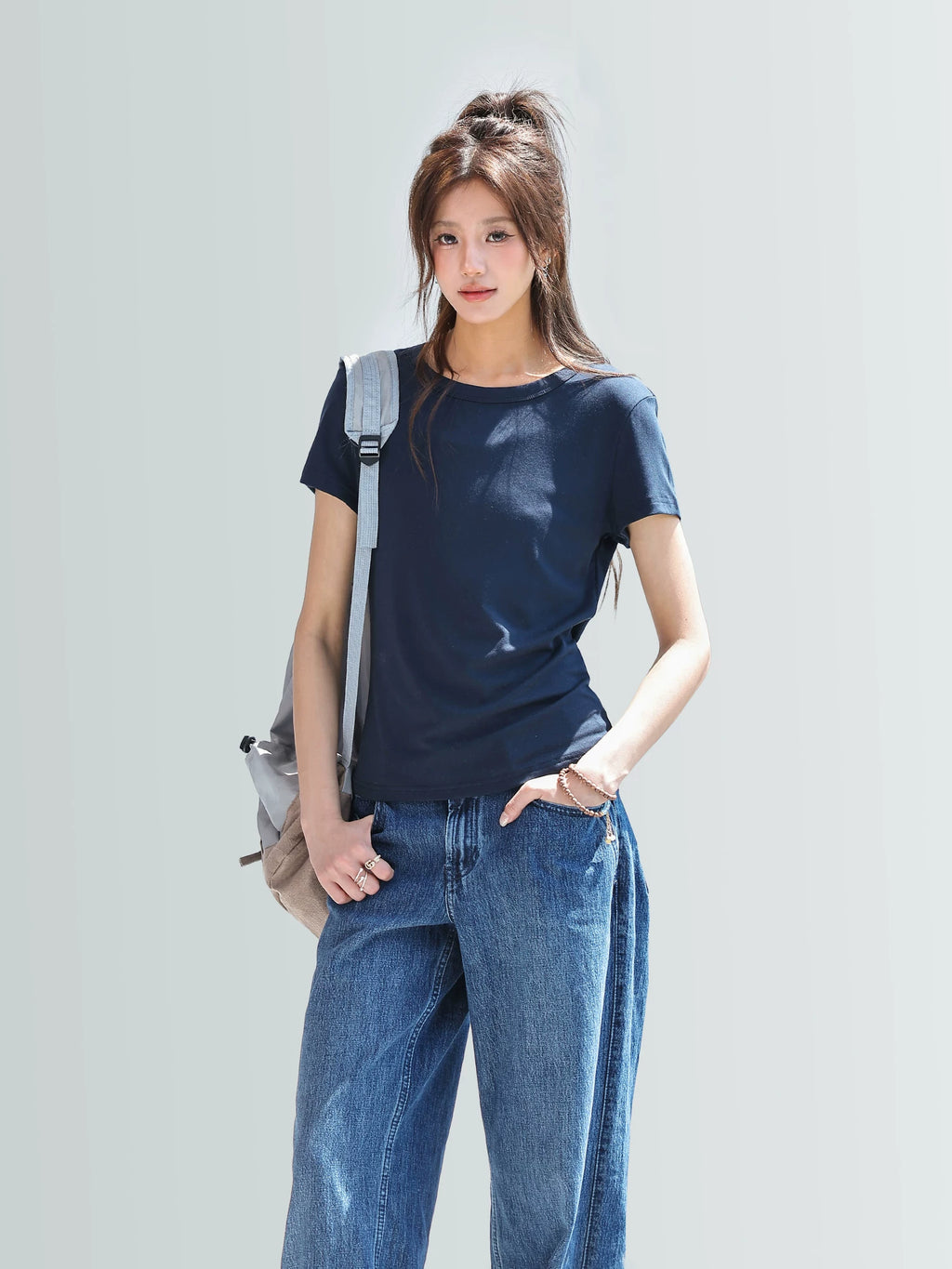 CHANT2nd Front Shoulder Slim-fit Versatile Tee