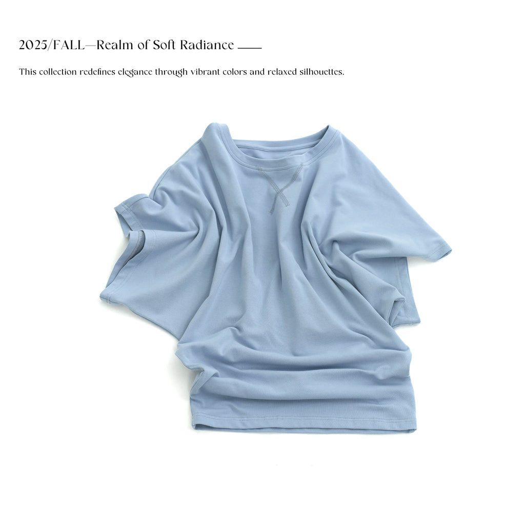 LINY LIBERTY Minimalist Lazy Loose Round Neck Tee
