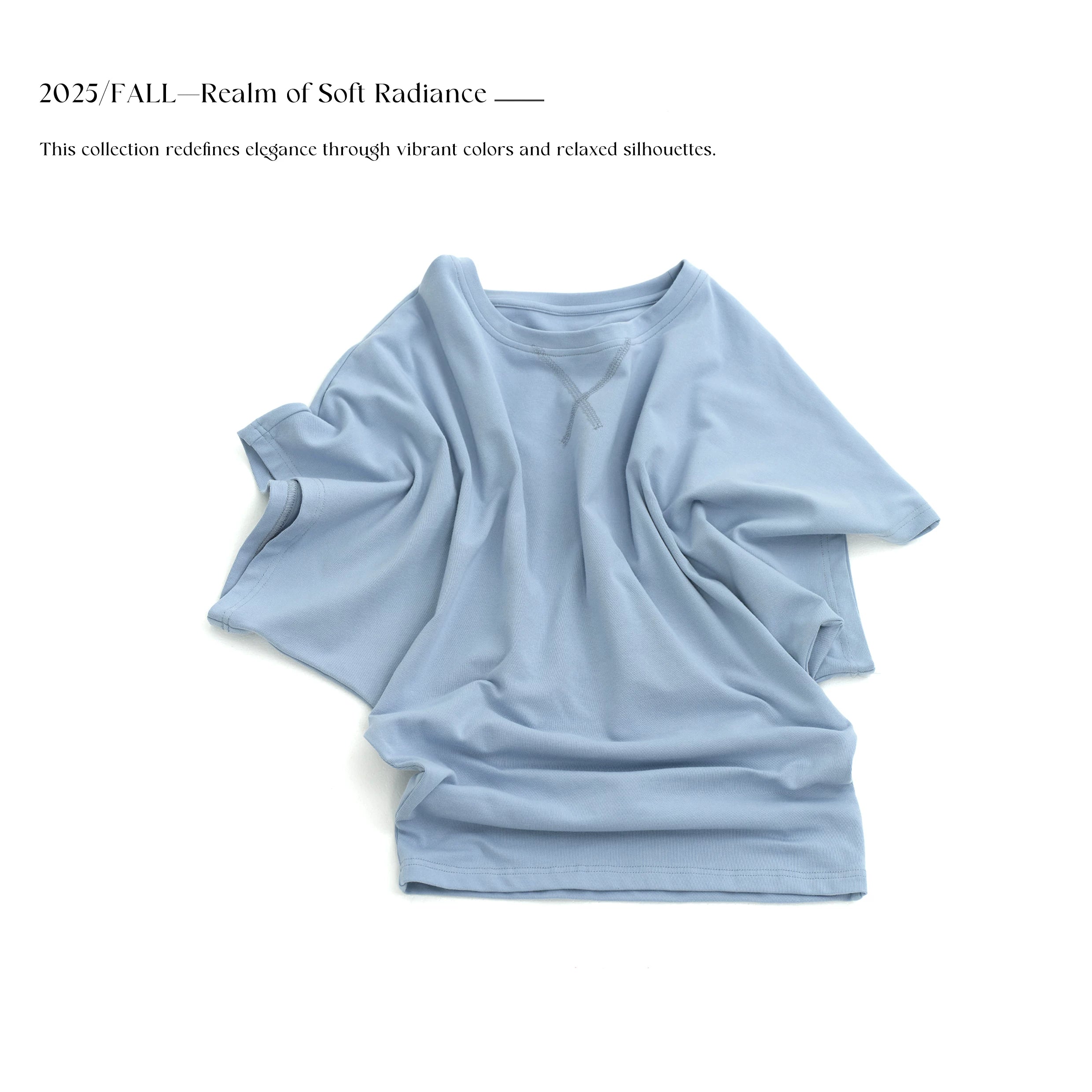 LINY LIBERTY Minimalist Lazy Loose Round Neck Tee