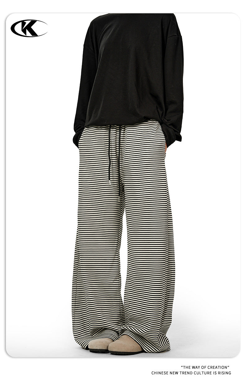 11KN Retro Straight Casual Wide-leg Floor Pants