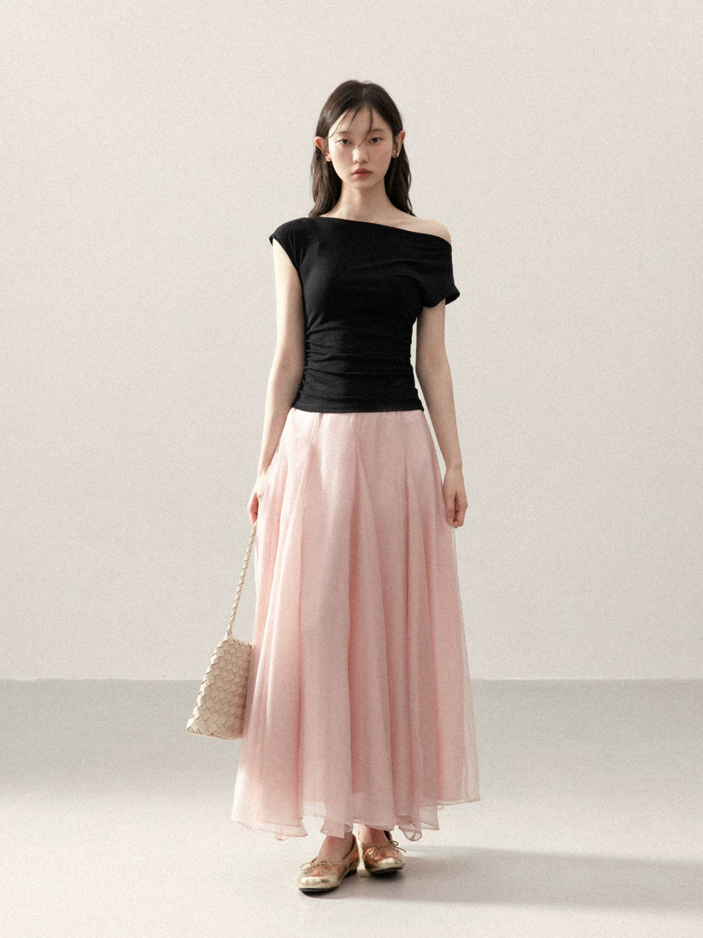 Cantonstory Versatile Mesh High Waist Skirt