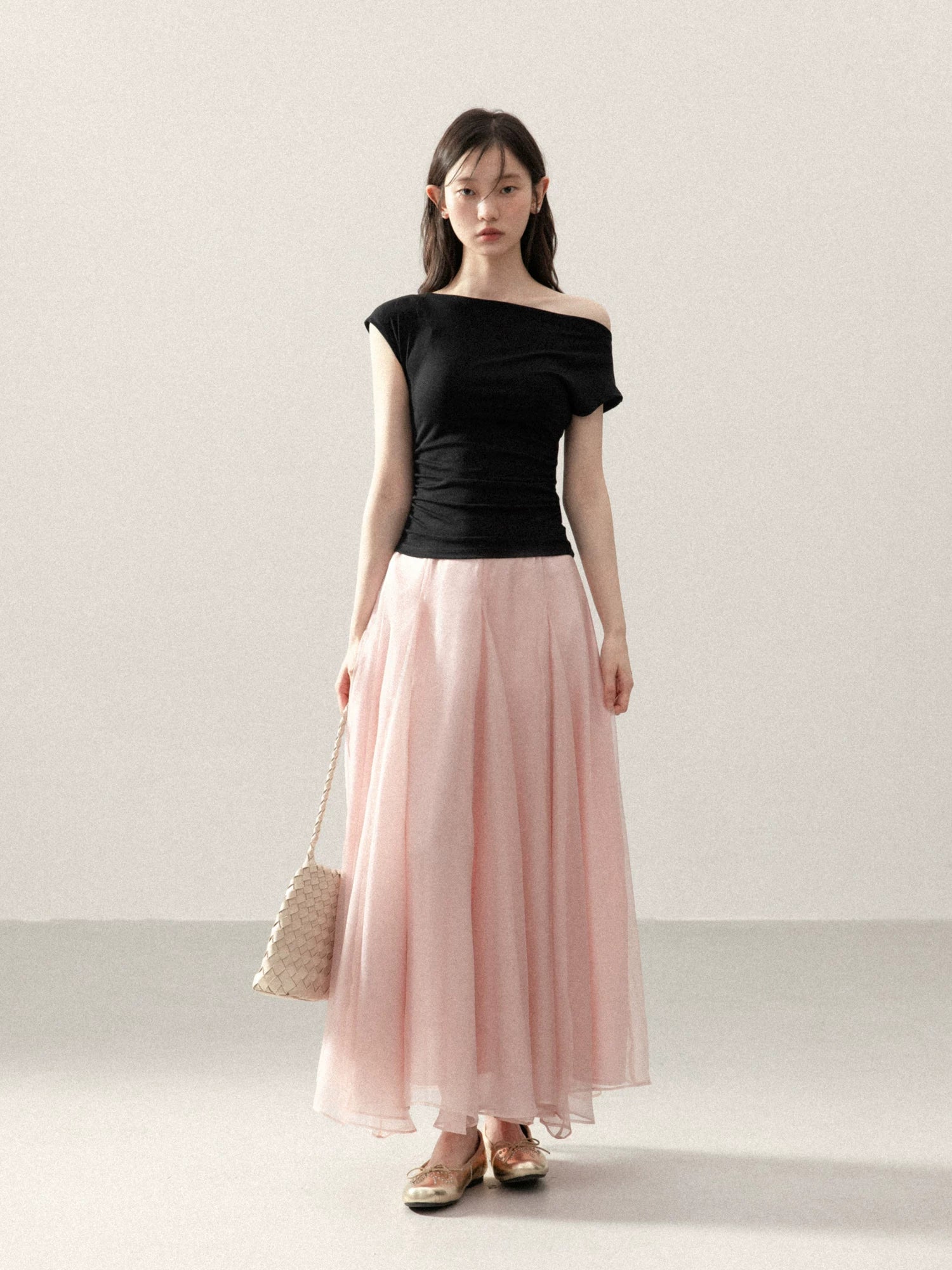 Cantonstory Versatile Mesh High Waist Skirt