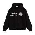 Loopsoon Front Chest Left and Right Creative Letter Print Hooded Sweater