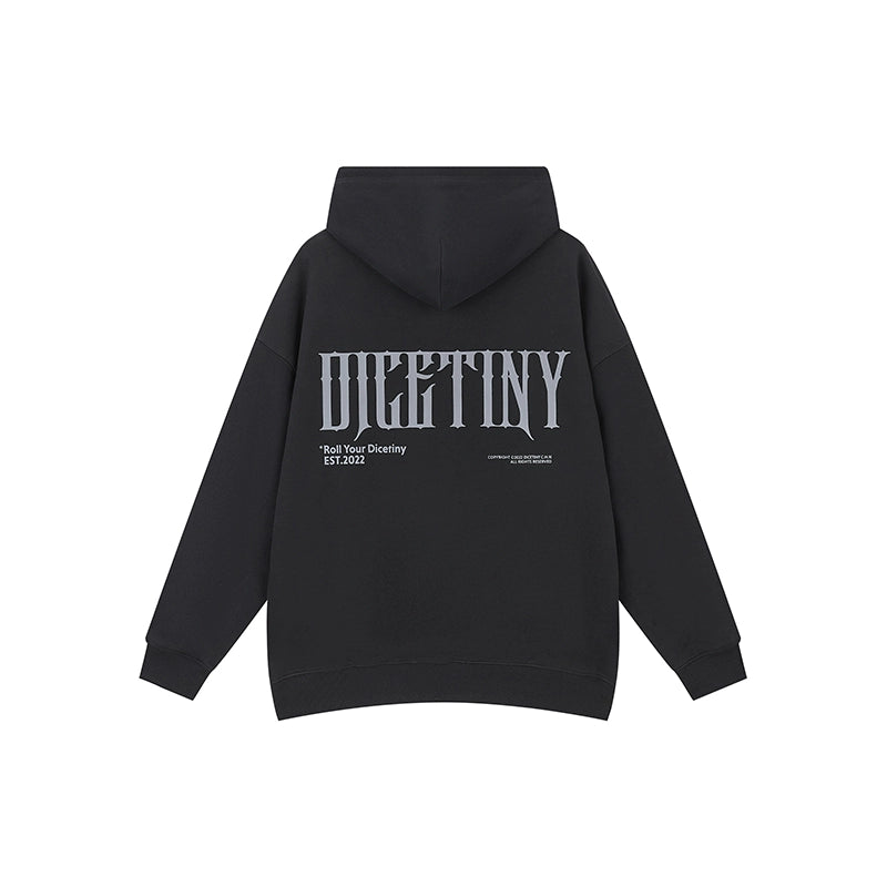DICETINY Back Logo Three-dimensional Printing Hooded Sweater