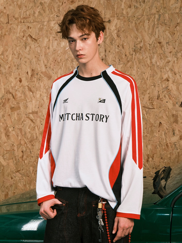 MATCHA STORY Thin Sports Racing Suit Sweater