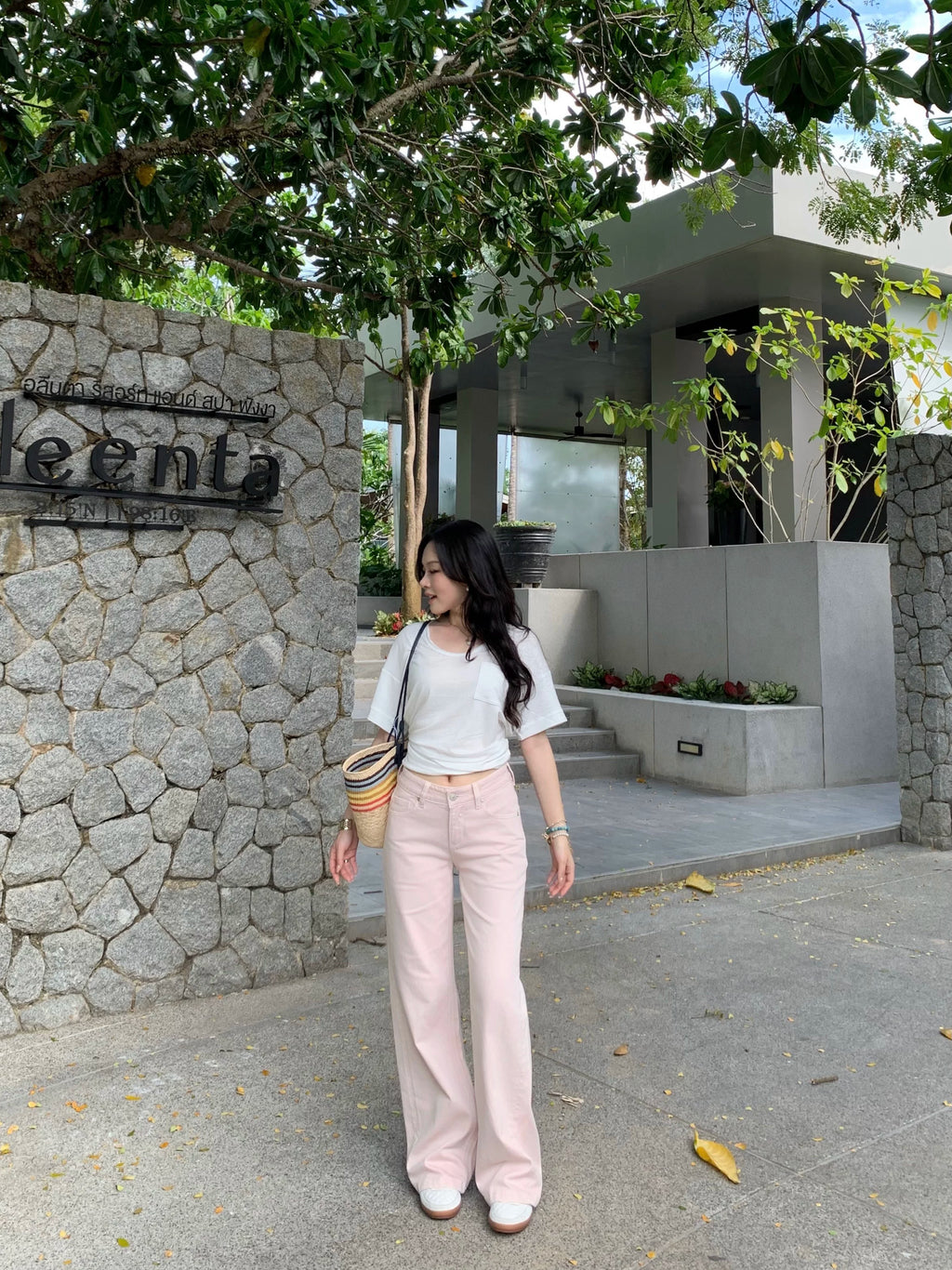 Popchee Straight Wide-leg Jeans