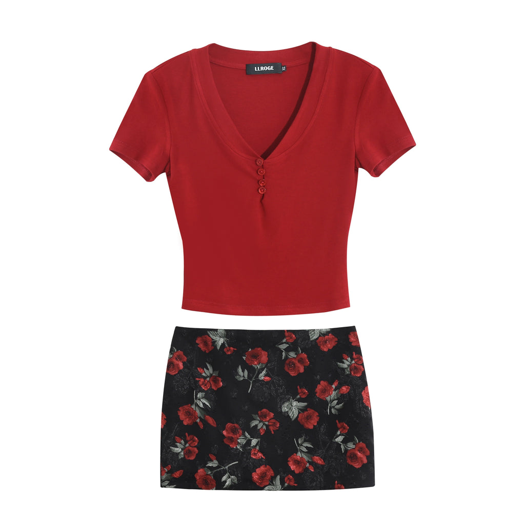 LLROGE Short Spice Girl Top Skirt Set