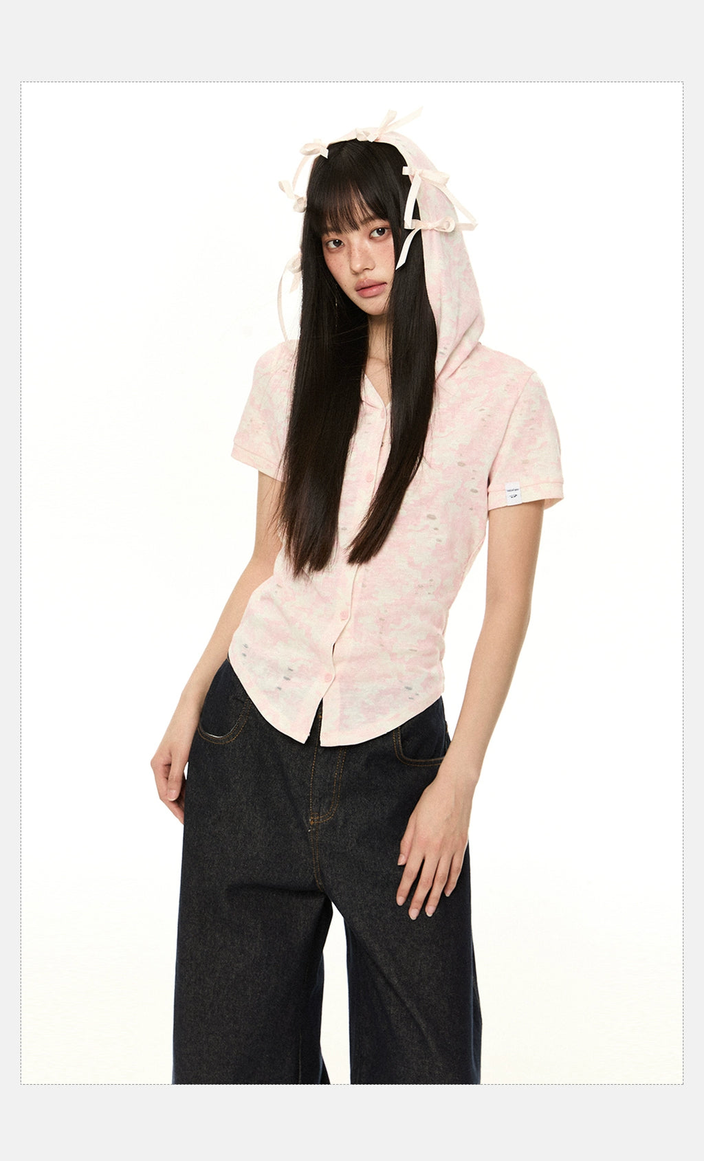 EZEK Miu Short-sleeved Hooded Shirt