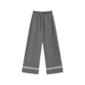 KANO Lace-stitched Plaid Slacks