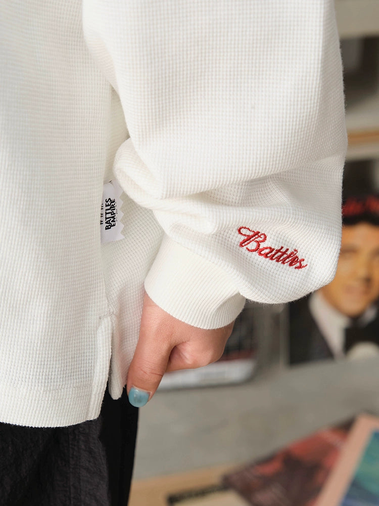 Battles Waffle Embroidery Bottom Long Sleeve