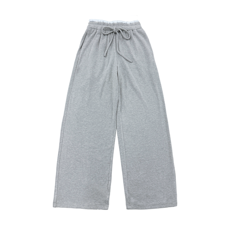 JCAESAR Contrasting Waist Polished Slacks