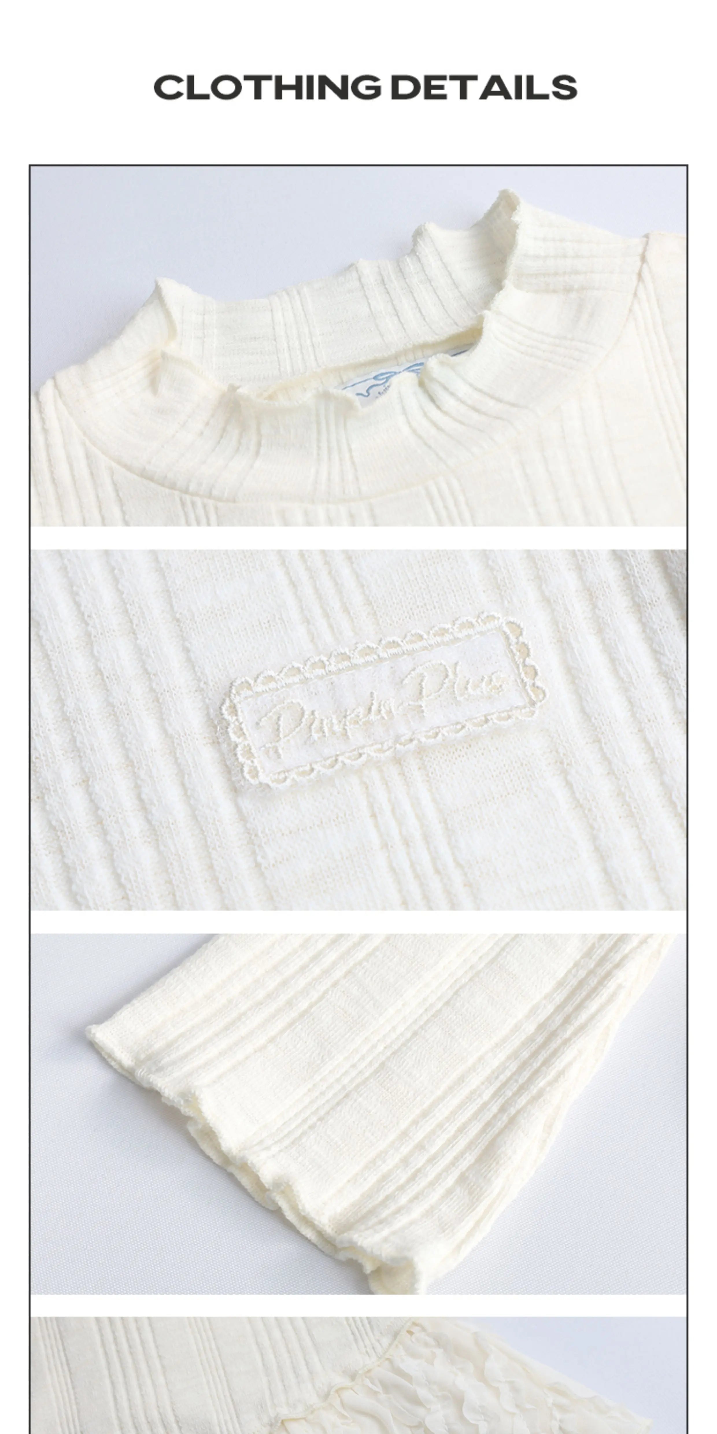 Girlyhalo Vintage Lace Paneled Crew Neck Long Sleeves