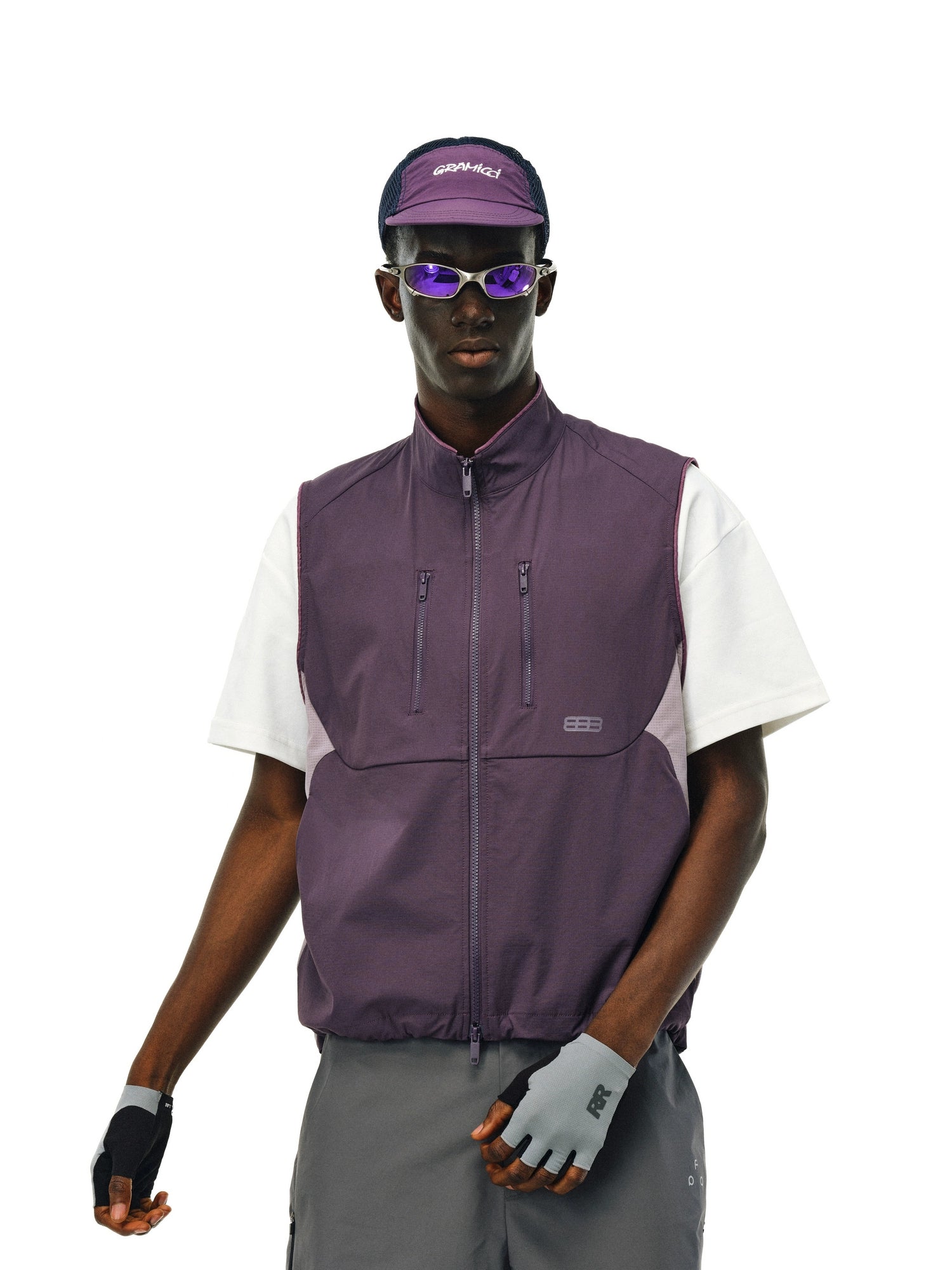 FPA Casual Contrasting Color Loose Stand-neck Sports Vest