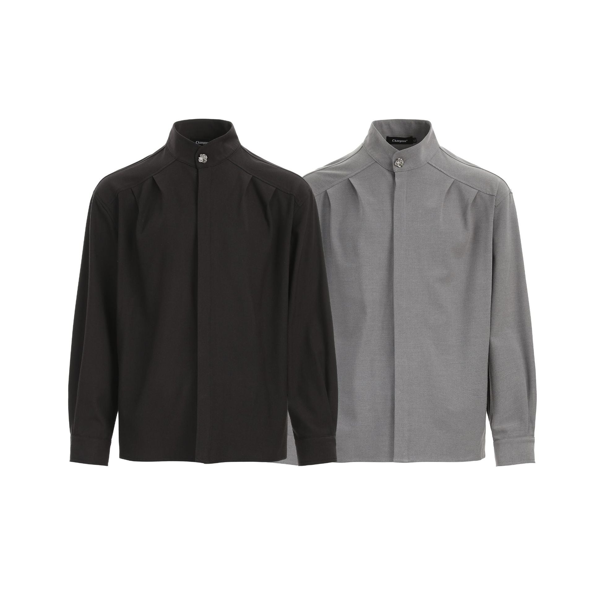 CHANYOOU Vintage Pleated Design Long-sleeved Shirt