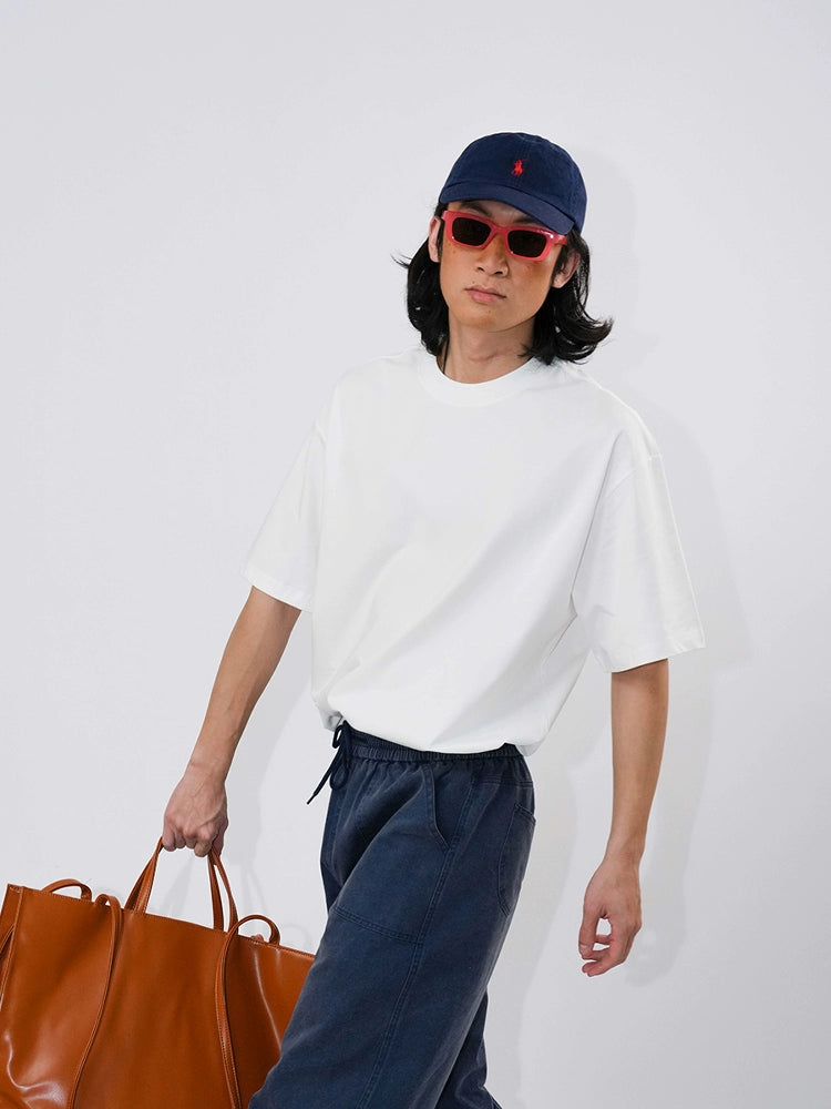 O3PARK Heavy Small Neckline Loose Tee