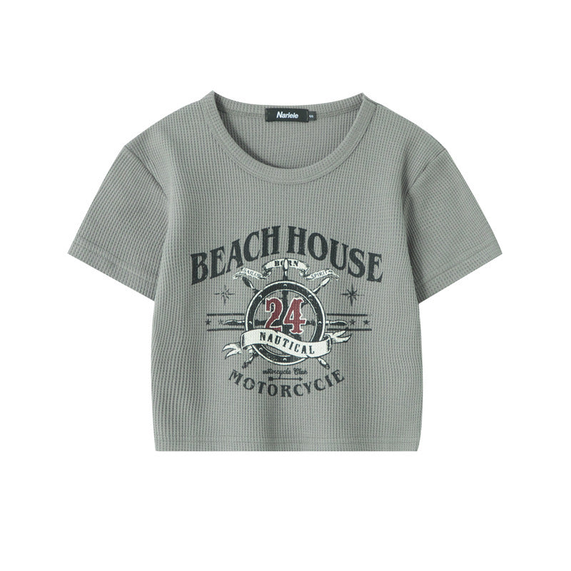 Nariele Waffle Retro Babes Crew Neck Tee
