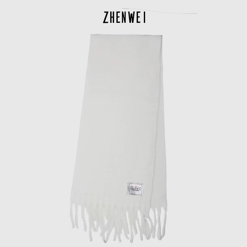ZHENWEI Mohair Fringed Thick Big Scarf Shawl