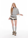 JIKOO Retro Two-piece Loop-fold Shorts